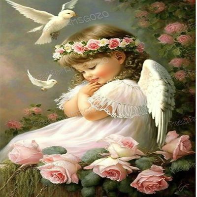 1000 Pieces RMSGOZO Pink Rose Cherub Jigsaw Puzzles for Adults - Garden & White Dove Puzzles, Family Parent-Child Interaction & Gifts