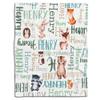 DIZZY Personalized Blankets, Custom Blanket with Name for Boy, Best Gift for Monogram Plush Fleece Woodland Animals Nursery Super Soft Sherpa Blankets view 1