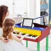 Goplus 30-Key Classical Kids Piano, Mini Grand Piano Wooden Learn-to-Play Musical Instrument Toy with Bench, Piano Lid, Music Rack, Gift for Boys Girls Aged 3+ Baby Toddler (4 Straight Leg-Colorful) view 2