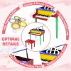 Goplus 30-Key Classical Kids Piano, Mini Grand Piano Wooden Learn-to-Play Musical Instrument Toy with Bench, Piano Lid, Music Rack, Gift for Boys Girls Aged 3+ Baby Toddler (4 Straight Leg-Colorful) view 4