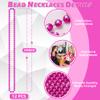 YAXINRUI 12 PCS Hot Pink Bead Necklaces, Pink Mardi Gras Bead, Cancer Awareness Beads Necklaces, Valentine Necklace, 33 Inch Party Beads for Mardi Gras Christmas Cancer Awareness Month Events view 3