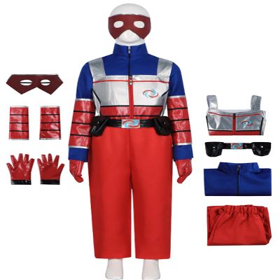 Howenlthy Superhero Henry Suit Danger Halloween Cosplay Costume Outfit Jacket Vest Pants Battle Uniform with Mask (Blue, Medium)