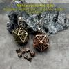 Haxtec Mini Metal DND Dice Set with Hollow Necklace Dice Case Antique Tiny Metal Dice Set D&D Keychain Portable 7PCS Dice Set view 2
