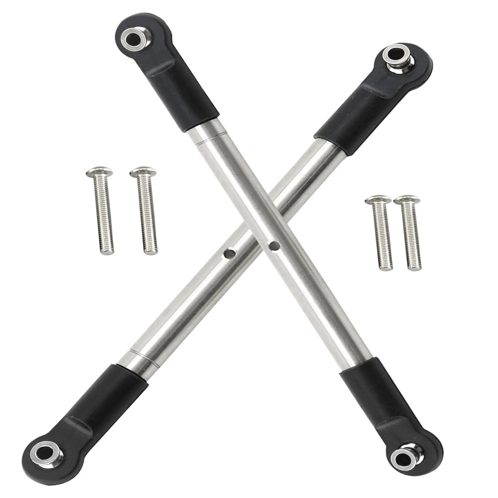 Rcarmumb Steering Front Turnbuckles Upgrades Part for 1/10 WideMaxx V2 89086-4,Stainless Steel 304 Front RC Steering Turnbuckles,4pcs