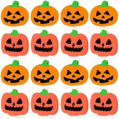 48 Pcs Halloween Pumpkin Erasers for Kids Bulk, Cute Erasers Novelty Pencil Erasers Homework Rewards School Students Classroom Prizes Holiday Party Favors Gifts