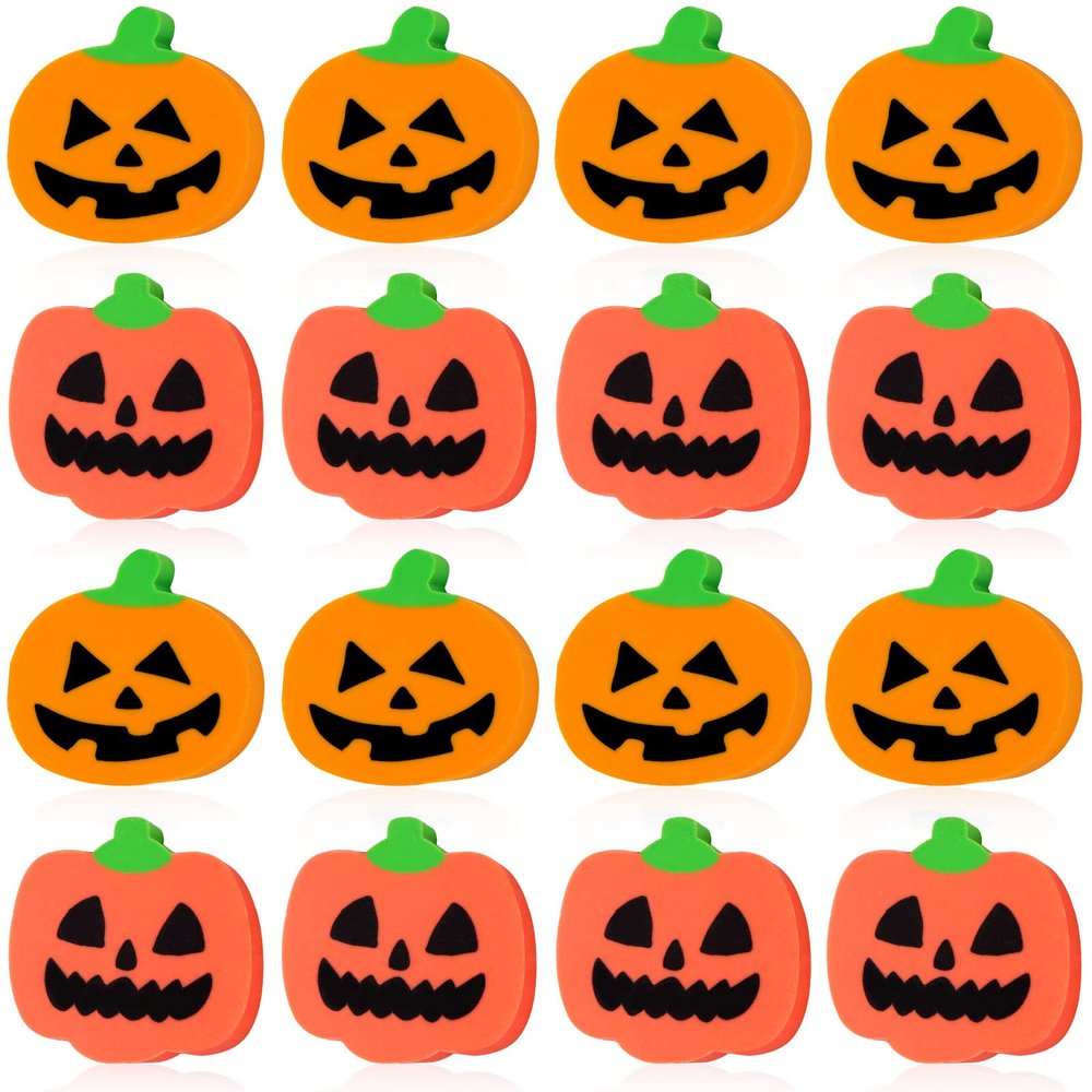 48 Pcs Halloween Pumpkin Erasers for Kids Bulk, Cute Erasers Novelty Pencil Erasers Homework Rewards School Students Classroom Prizes Holiday Party Favors Gifts