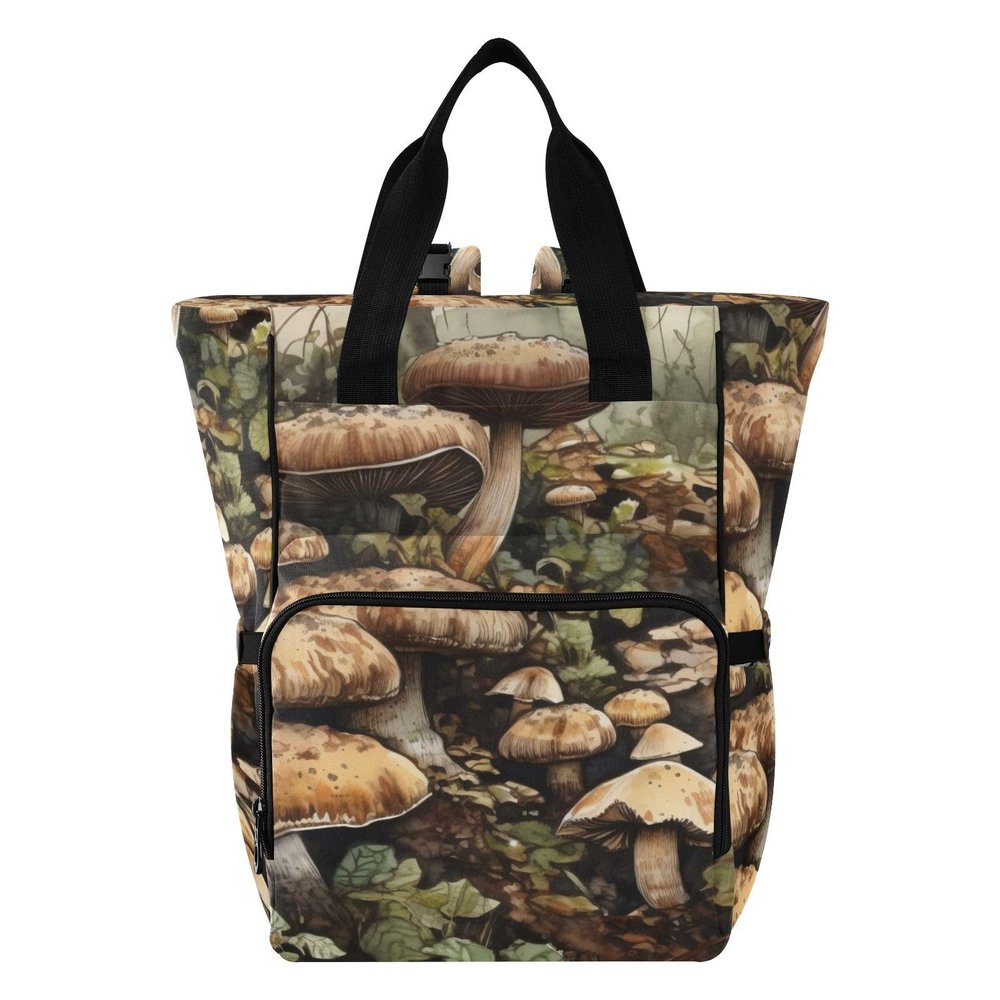 ZENWAWA Diaper Bag Backpack for Mom Dad-Forest Mushrooms Print with Insulated Feeding Bottle Inserts, Nappy Daypack for Outdoor Hiking Travel 11.025.9115.3 INCH
