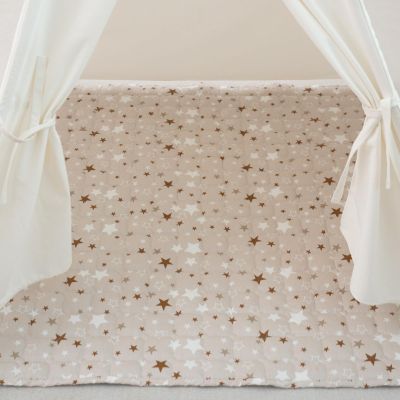 TreeBud Baby Play Mat, Non-Slip Baby Activity Padded Rug, Teepee Play Mat for Kids Toddlers (Gary - Star, 47.3"x47.3" - Square)