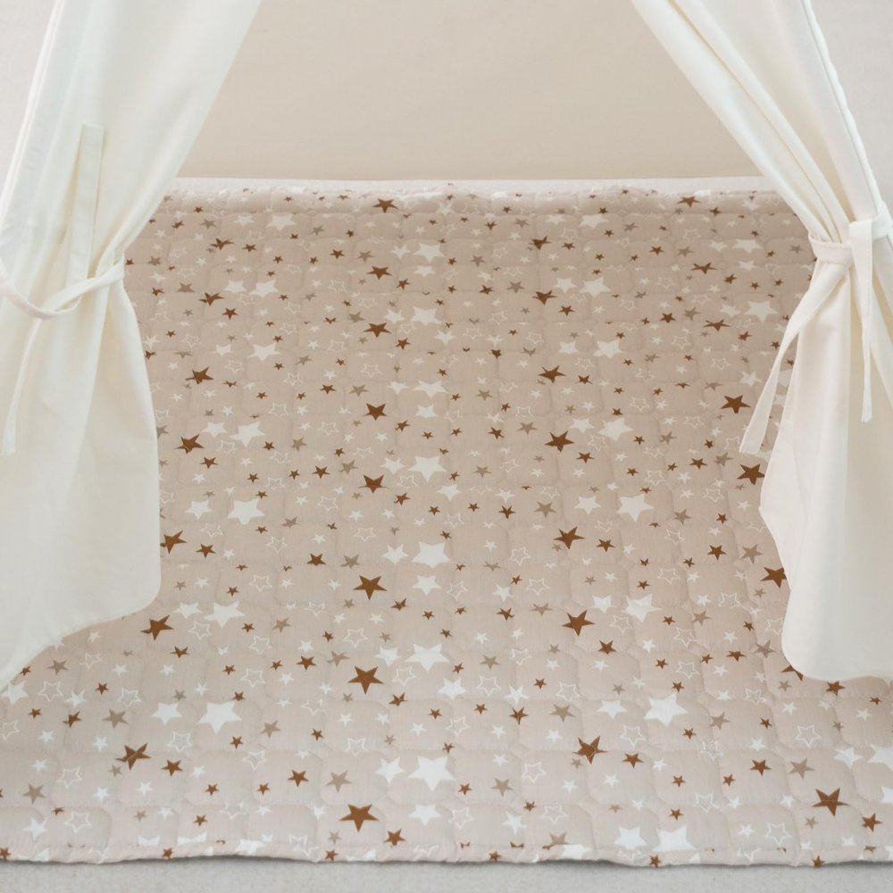 TreeBud Baby Play Mat, Non-Slip Baby Activity Padded Rug, Teepee Play Mat for Kids Toddlers (Gary - Star, 47.3"x47.3" - Square)