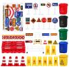 105PCS Traffic Road Signs Street Road Signs Playset Traffic Light Crosswalk Signal Roadblocks Toyset for Safety Education Plaything view 1
