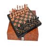 12" Solid Brass Metal Chess Set Pieces & Board with Velvet Storage Box | Brass Metal Luxury Chess Set | Antique Chess Set | Quad Weighted view 1