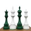 4" Legendary Bridle Knight Chess Set | Staunton Triple Weighted White and Green painted Chess Pieces Only Luxury Chess Set| Taj Chess Store view 2