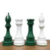4" Legendary Bridle Knight Chess Set | Staunton Triple Weighted White and Green painted Chess Pieces Only Luxury Chess Set| Taj Chess Store view 3