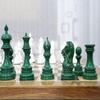 4" Legendary Bridle Knight Chess Set | Staunton Triple Weighted White and Green painted Chess Pieces Only Luxury Chess Set| Taj Chess Store view 4