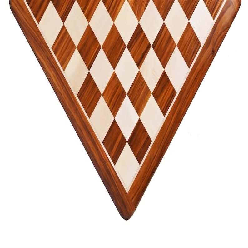16" Hand Carved Wooden Weighted Chessboard - Golden Rosewood & Maple Wood with 42 MM Sqaure | Chess Board for Tournament