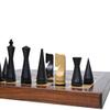 3.1" Russian Poni Mid Century Chess Pieces - Handcrafted Minimalist Staunton Chess Set view 2