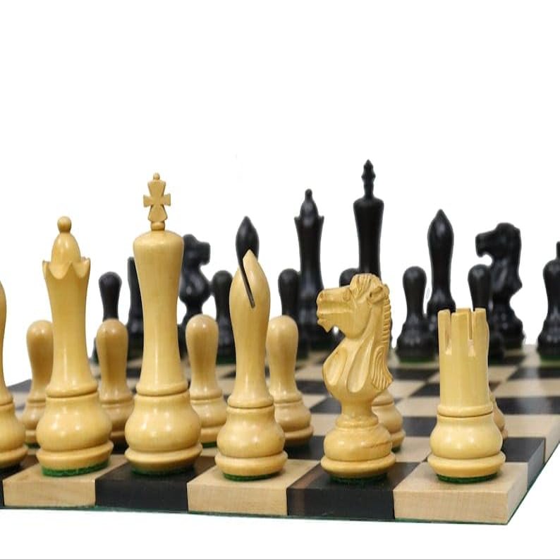 3.5 Empire Series Wooden Weighted Chess Set with 2 Extra Queens- Unique Chessmen - Taj Chess Store