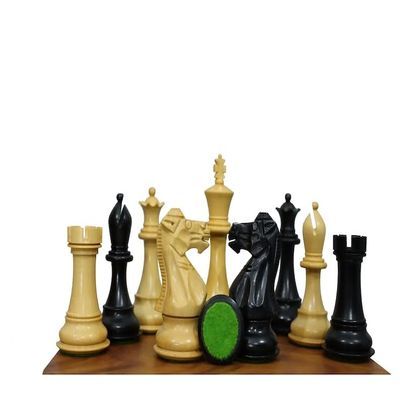 3.7" Professional Staunton Chess Pieces Only- 2 Extra Queens | Premium Handcrafted Ebonized Wood Chessmen | Weighted Chess Set - Taj Chess Store