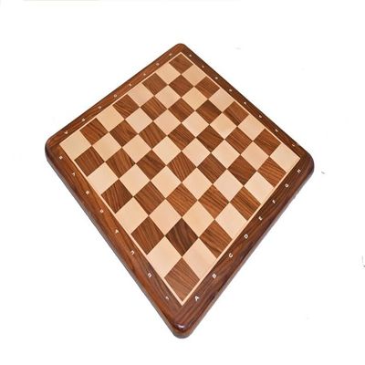 17" Handmade Wooden Chessboard in Golden Rosewood and Maple Wood Only Board with Algebraic Notation- Tournament Flat Board - 45 MM Square