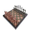 14" Handcrafted Russian Soviet Series Metal Chess Pieces & Board Set with Velvet Storage Box | Bronze Brass Metal Luxury Chess Set | Quad Weighted view 4