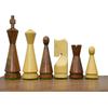 3.1" Russian Poni Mid Century Chess Pieces - Handcrafted Minimalist Staunton Chess Set- Golden Rosewood view 1