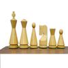 3.1" Russian Poni Mid Century Chess Pieces - Handcrafted Minimalist Staunton Chess Set- Golden Rosewood view 2