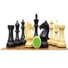 3.7" Fierce Knight Chess Pieces Only- 2 Extra Queens | Premium Handcrafted Ebonized Wood Chessmen | Weighted Chess Set - Taj Chess Store view 3