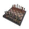 12" Handcrafted French Lardy Edition Metal Chess Pieces & Board Set with Velvet Storage Box | Brass Metal Luxury Chess Set- Quad Weighted view 3