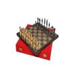 14" Handcrafted Russian Soviet Series Metal Chess Pieces & Board Set with Velvet Storage Box | Golden Brass Metal Luxury Chess Set | Quad Weighted view 4