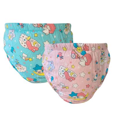 Can Be Reused Permanent Washable Adult Baby Potty Diaper Training Underwear ABDL Incontinence Waterproof Training Incontinence Booster Pads Pants 2 Packs (Pink & Blue, XL)
