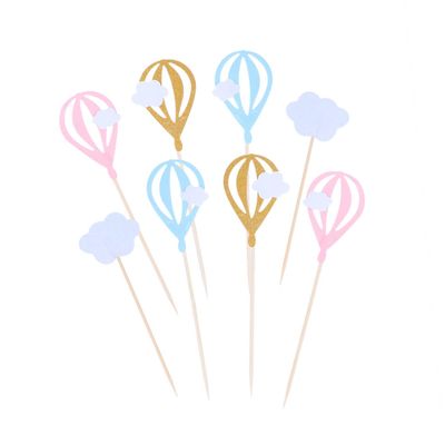 jojofuny Hot Air Balloon Cake Topper Set 30pcs White Cloud Decorations for Wedding Party