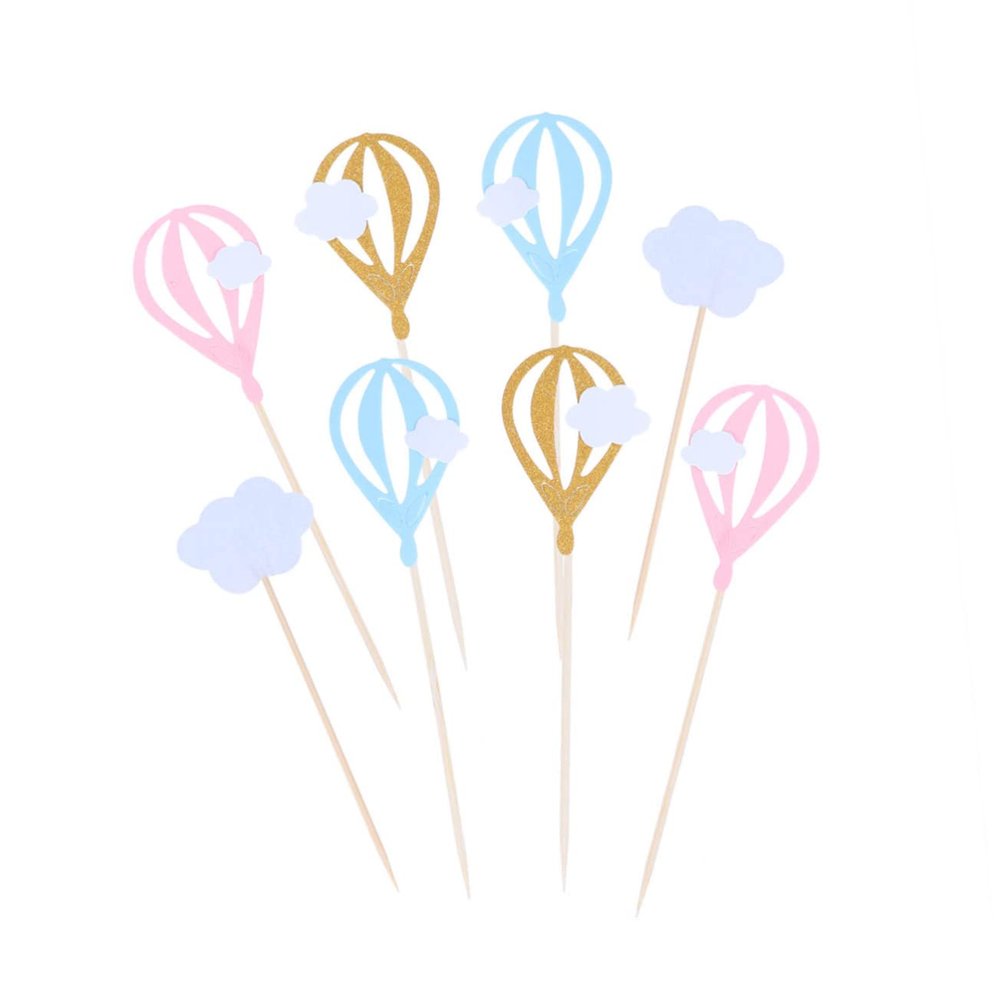 jojofuny Hot Air Balloon Cake Topper Set 30pcs White Cloud Decorations for Wedding Party