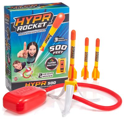 Hypr Rocket Launcher for Kids - Patented Designed Launcher Reach up to 500 Feet with Turbo Mode, 3 Rockets Included, Connectable Launcher for Multi Player Fun, Easy Set Up, Durable, Kids Outdoor Toys