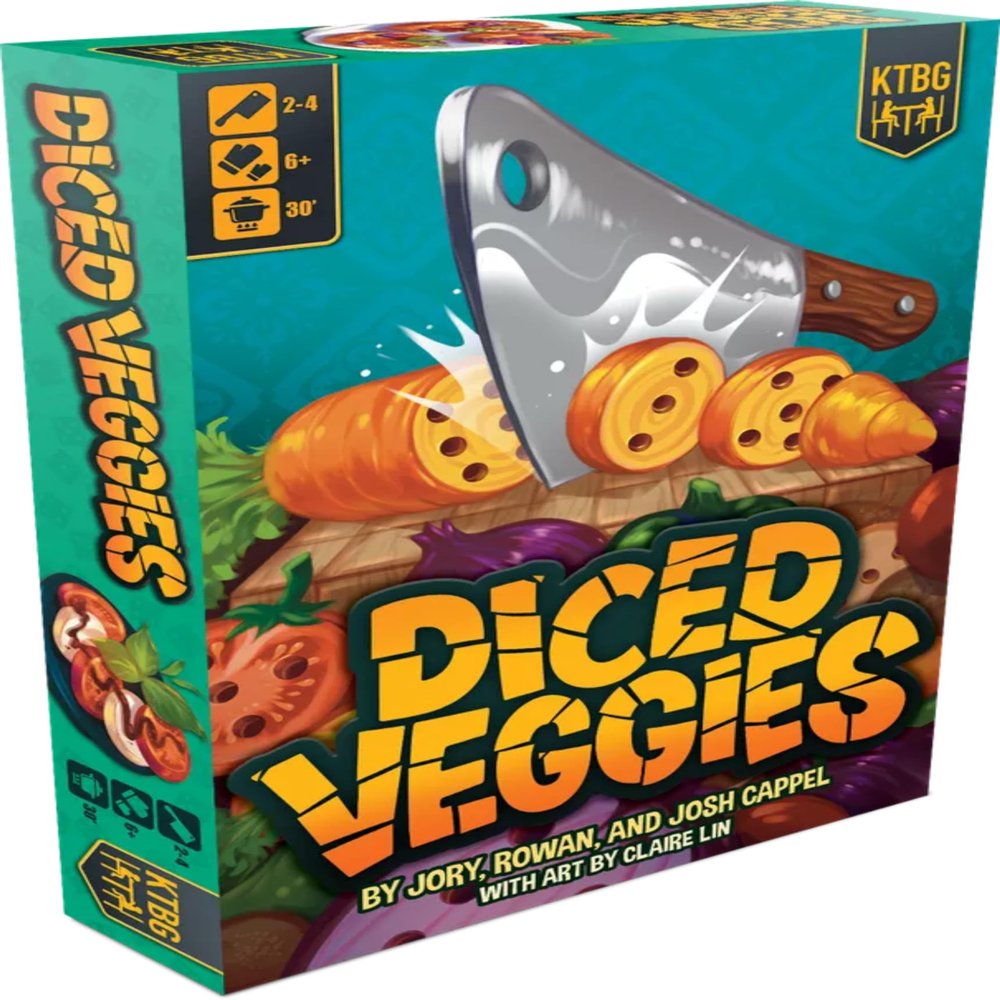 Diced Veggies by KTBG  Family Friendly Dice Slicing Game for Deliciously Healthy Fun, for 2-4 Players and Ages 6 and Up