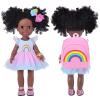 14.5 Inch Black Dolls with Black Baby Doll Clothes and Accessories Including Backpacks, Shoes, Cameras, Cell Phones, Lollipops, Bracelets, Hair Clips, Notebooks, Stickers view 4