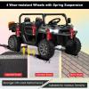 HONEY JOY 2 Seater Ride on Car, 12V Off-Road Electric Dump Truck w/Remote Control, Moving Dump Bed, Shovel, Music, Spring Suspension, Battery Powered Ride On UTV for Kids, Gift for Girls Boys (Black) view 3
