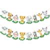 2Pcs Safari Animals Baby Shower Banner, Jungle Baby Shower Decorations, Wild One Birthday Party Decorations for Boys Kids, Double Sided Safari Jungle Themed Birthday Party Supplies view 1