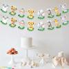 2Pcs Safari Animals Baby Shower Banner, Jungle Baby Shower Decorations, Wild One Birthday Party Decorations for Boys Kids, Double Sided Safari Jungle Themed Birthday Party Supplies view 3