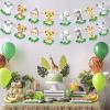 2Pcs Safari Animals Baby Shower Banner, Jungle Baby Shower Decorations, Wild One Birthday Party Decorations for Boys Kids, Double Sided Safari Jungle Themed Birthday Party Supplies view 4