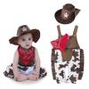 FANCYINN Toddler Baby Boys Western Cowboy Romper Sets Halloween Cosplay Dress Up Play Outfits with Scarf and Hat 95 12-18 Months view 1