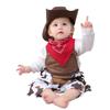 FANCYINN Toddler Baby Boys Western Cowboy Romper Sets Halloween Cosplay Dress Up Play Outfits with Scarf and Hat 95 12-18 Months view 3