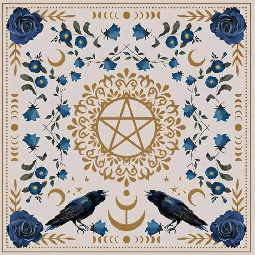 Square Shape Pendulum Divinations Mat Altar Tablecloth Board Game Card Pad Rune Table Cloth Metaphysical Board Game Mat Tarot Card Pat for Reading Divinations Tablecloth Board Game Table Cloth Mat