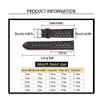 REFKIT 18mm 19mm 20mm 22mm 24mm Leather Watch Strap Porous Breathable Retro Watchband Red Black Handmade Wristband(Wine red,20mm) view 2