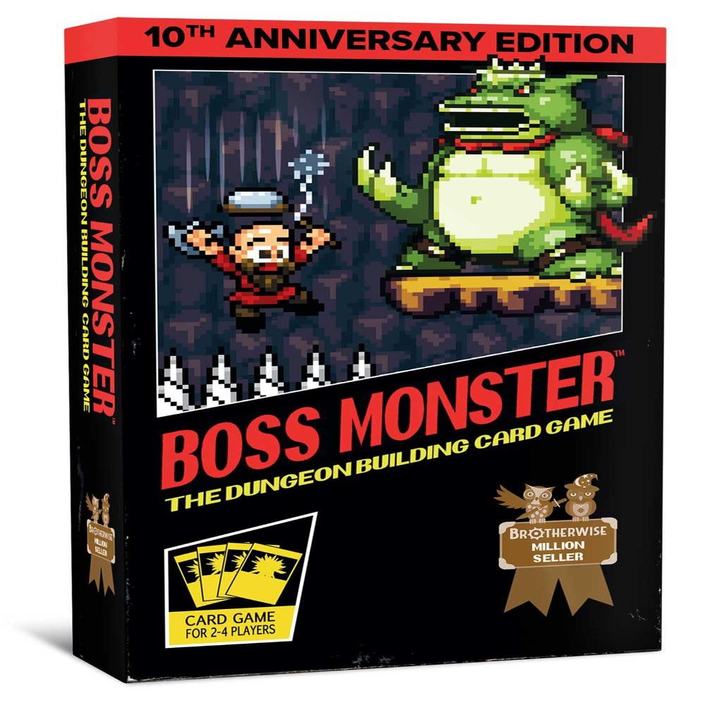 Boss Monster 10th Anniversary Edition by Brotherwise Games | 30 Min Playing Time | 2-4 Players | Ages 13+ | Building Card Game with New Rooms, Bosses, Spells & Modernized Rules