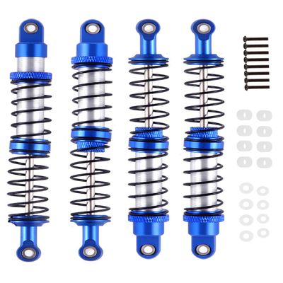 RCMYou 100mm RC Shock Absorber Universal Upgrades Part for 1/10 RC Scale Cars,4PCS Aluminum 7075 Adjustable RC Shock Absorber Hops Up,Navy Blue