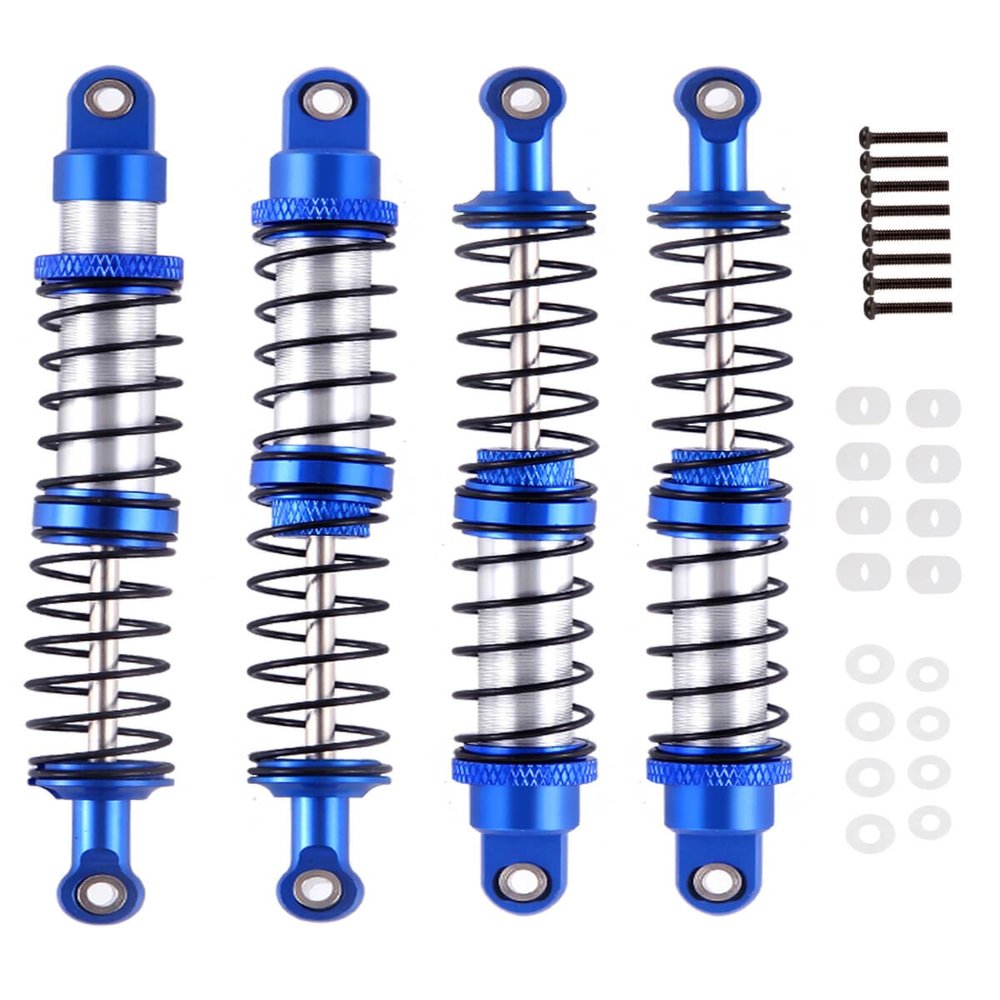RCMYou 100mm RC Shock Absorber Universal Upgrades Part for 1/10 RC Scale Cars,4PCS Aluminum 7075 Adjustable RC Shock Absorber Hops Up,Navy Blue