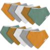 Muslin Baby Bibs for Boys Girls,10 Pack Super Absorbent Baby Bandana Drool Bibs Set for Teething and Drooling,100% Cotton Soft for Infant,Newborn view 1