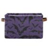 XUWU Storage Basket Bin Halloween with Bat Organizer Basket Collapsible Shelf Basket Cube with handle for Nursery Bedroom Bathroom view 1