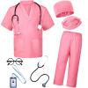 BOMLY Doctor Costume for Kids 7Pcs Toddler Nurse Scrubs Set With Halloween Dress Up Costumes for Boys and Girls Ages 3-11 view 1