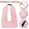 2 Pcs Travel Pillow Car Sleeping Kid Neck U Shaped for The Back Seat Adults Children Head and Body Support Long Distance Journey Accessories (Light Pink) view 3